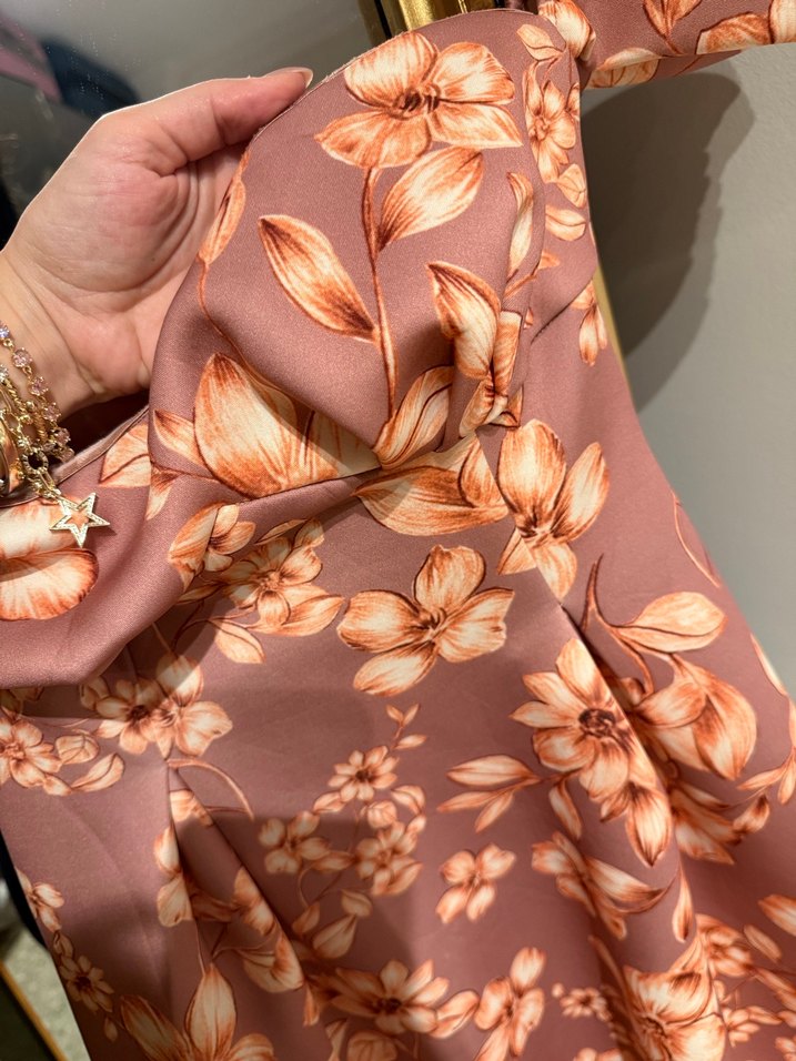 ASOS Pudra Çiçek Desenli Uzun Bohem Elbise - Görsel 4