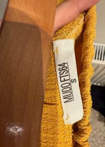 Sarı Drapeli Midi Etek - Görsel 2