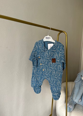 Lacivert Batik Desenli Bebek Erkek Tulum
