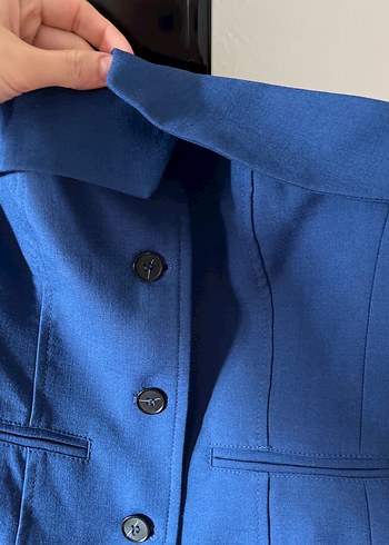 Bershka Düğmeli Kısa Lacivert Kadın Yelek