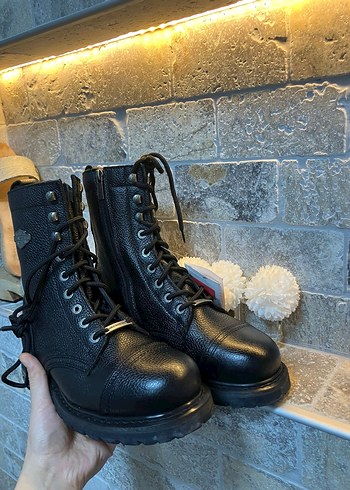 #Harley #Davidson Colmar Kadın Siyah Deri Bot - Görsel 11