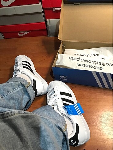 38 Beden beyaz Renk Orijinal Adidas süperstar ithal