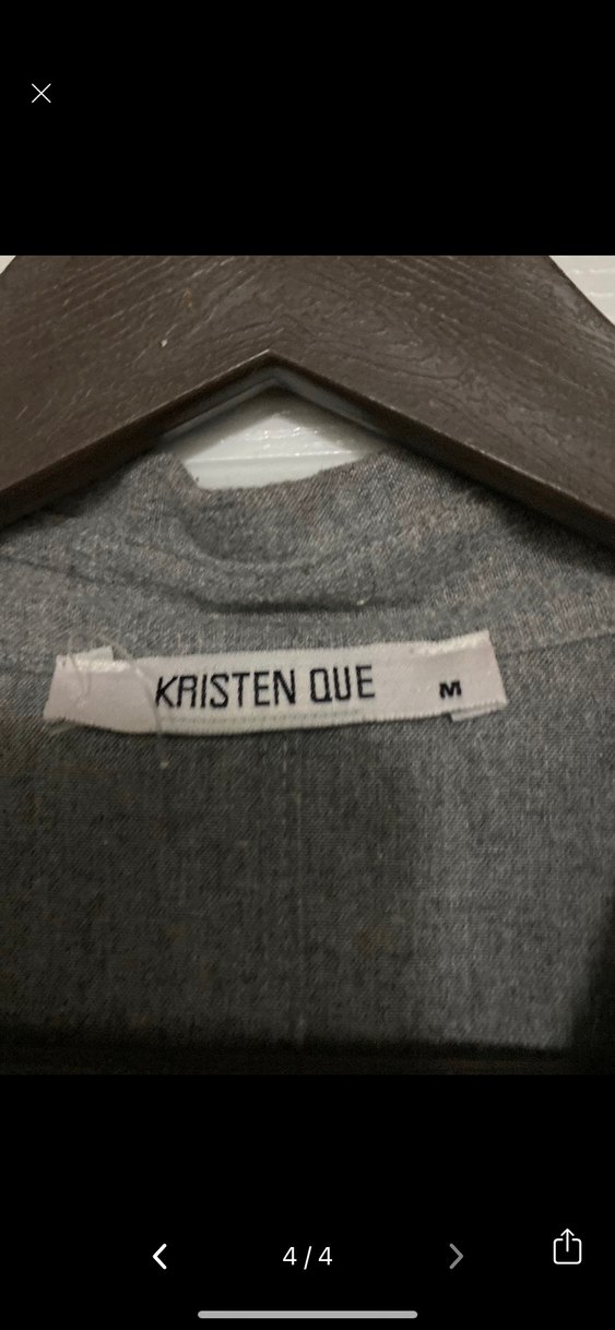 Gri Nakışlı Bohem Düğmeli Kadın Gömlek - Görsel 4