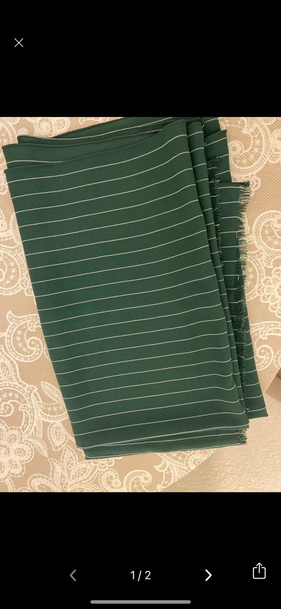 Yeşil Çizgili krep şal - Görsel 2