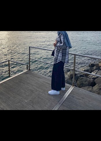 Gri Ekose Kadın Pamuk Gömlek - Görsel 3