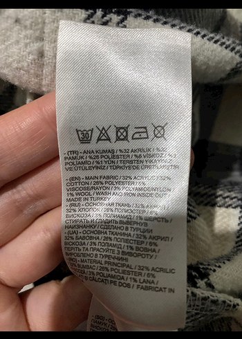 Gri Ekose Kadın Pamuk Gömlek - Görsel 6