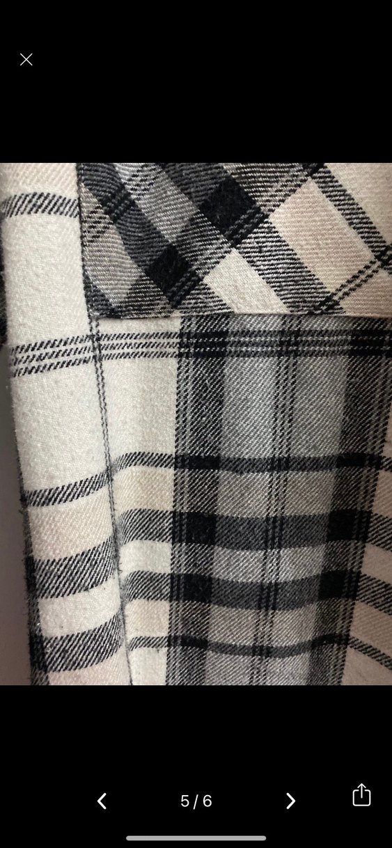 Gri Ekose Kadın Pamuk Gömlek - Görsel 5