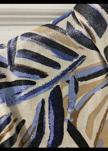 Kadın Çok Renkli Uzun Kollu Bohem parlak kumaşlı gömlek - Görsel 4