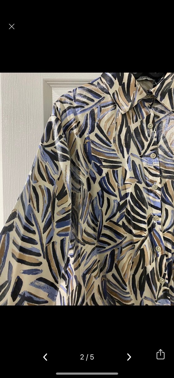 Kadın Çok Renkli Uzun Kollu Bohem parlak kumaşlı gömlek - Görsel 2