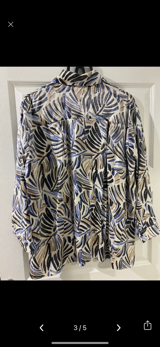 Kadın Çok Renkli Uzun Kollu Bohem parlak kumaşlı gömlek - Görsel 3