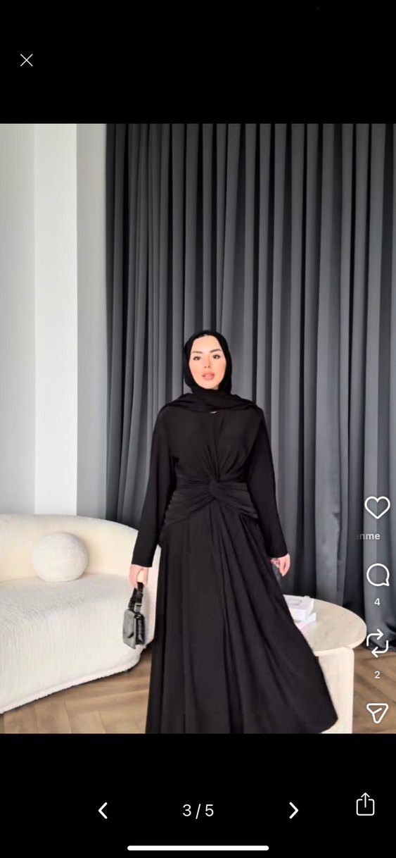 Siyah Uzun Drapeli sany Kadın Elbise - Görsel 3