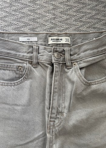 Pull and Bear Gri Midi Denim Kadın Kot Pantolon