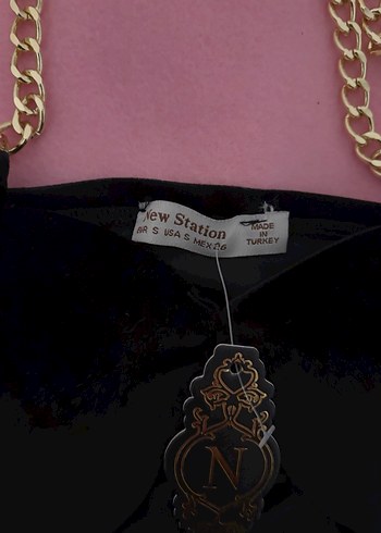 Zincir Detaylı Siyah Straplez Bustiyer - Görsel 3