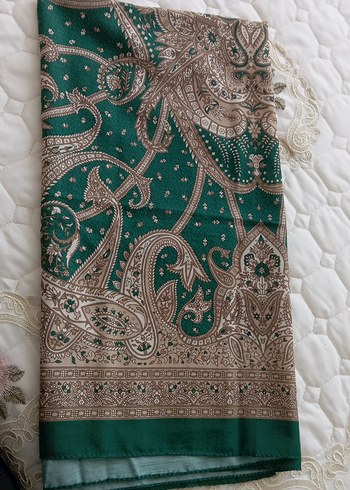 Dantel Detaylı Turkuaz Bohem Kadın Şal - Görsel 2