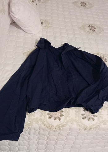 Lacivert Kadın Uzun Kollu Salaş Elbise - Görsel 3