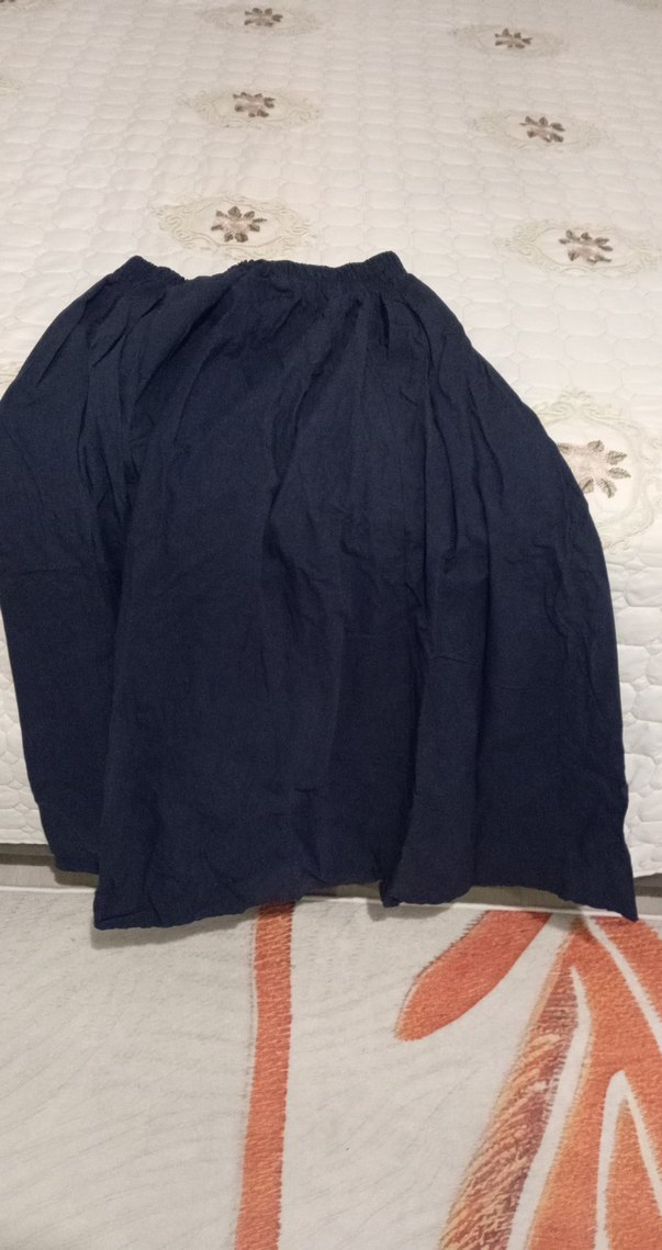 Lacivert Kadın Uzun Kollu Salaş Elbise - Görsel 2