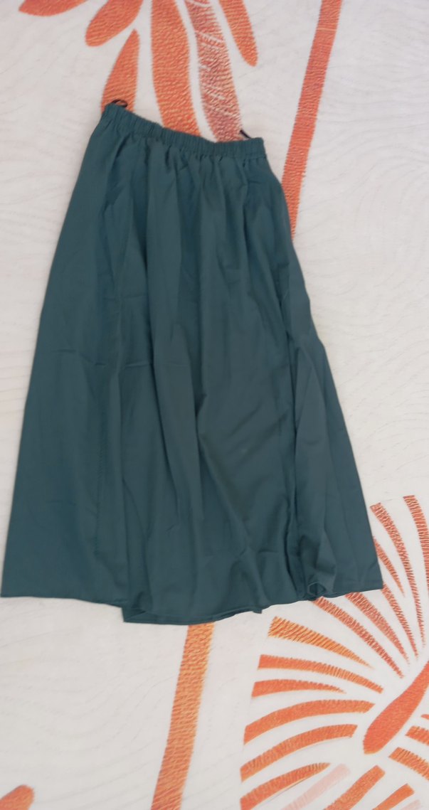 Yeşil Drapeli Uzun Kadın Etek - Görsel 2