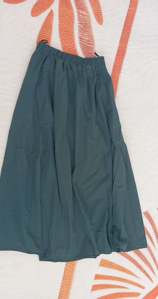 Yeşil Drapeli Uzun Kadın Etek - Görsel 4