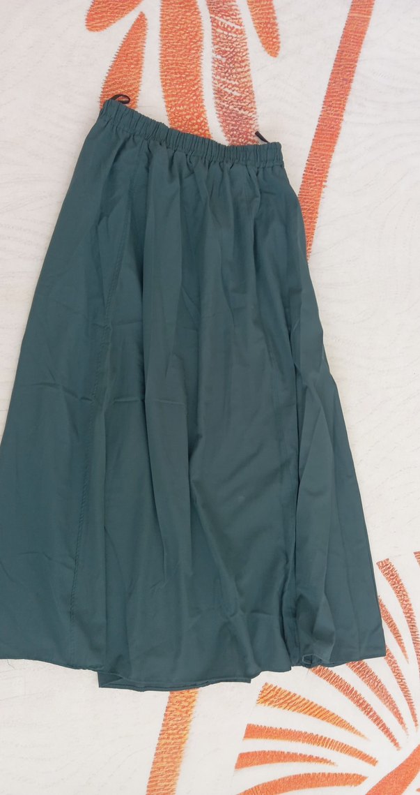 Yeşil Drapeli Uzun Kadın Etek - Görsel 3