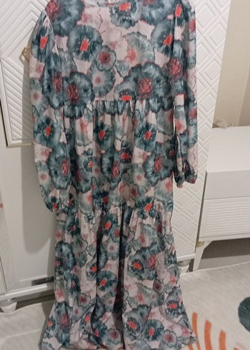 Uzun Kollu Bohem Renkli Uzun Elbise - Görsel 2