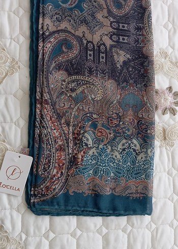 Lacivert Dantel Detaylı Bohem Şal - Görsel 3