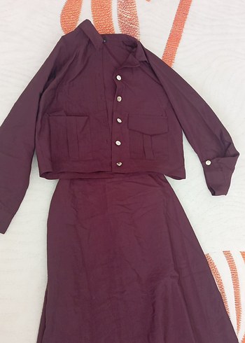 Bordo Uzun Kollu Bohem Uzun Elbise - Görsel 3