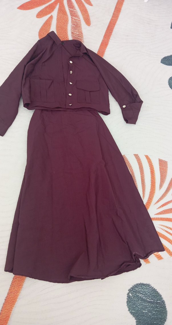 Bordo Uzun Kollu Bohem Uzun Elbise - Görsel 2