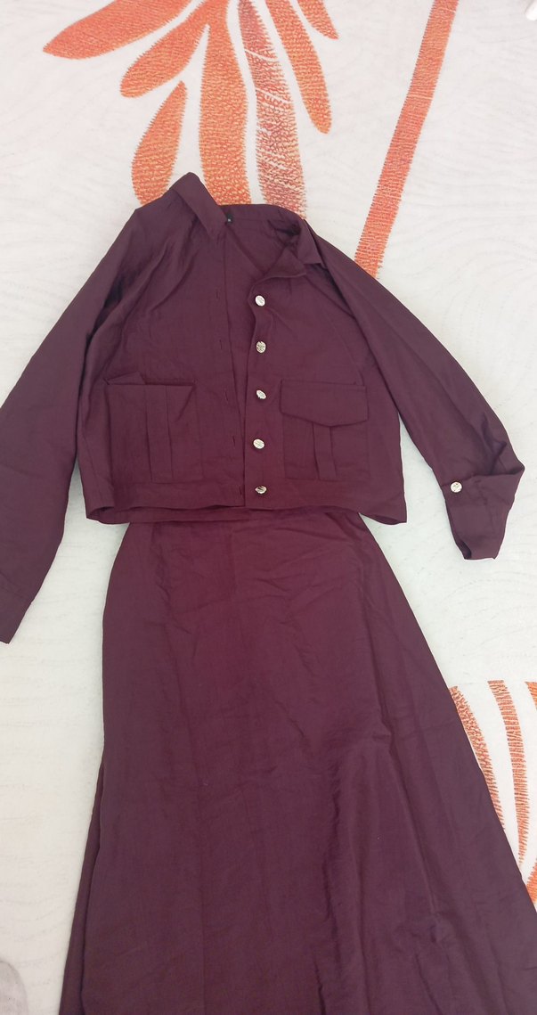 Bordo Uzun Kollu Bohem Uzun Elbise - Görsel 3