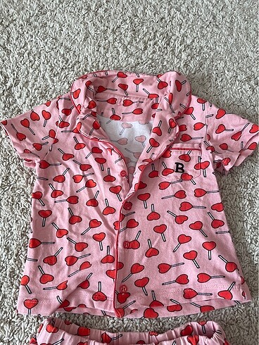 1,5 Yaş Beden pembe Renk Pijama takımı