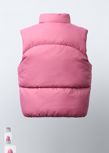 Pembe Kapitone Fermuarlı kıs çocuk Yelek - Görsel 3