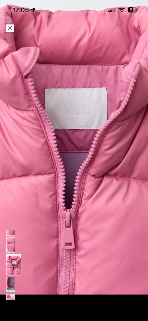 Pembe Kapitone Fermuarlı kıs çocuk Yelek - Görsel 2