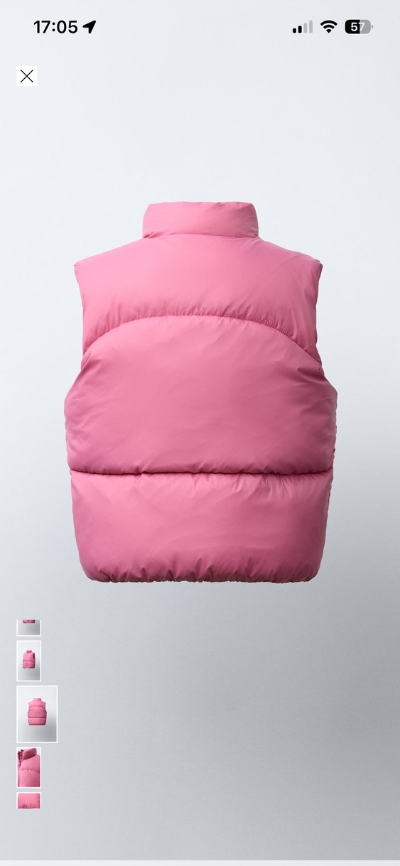 Pembe Kapitone Fermuarlı kıs çocuk Yelek - Görsel 3