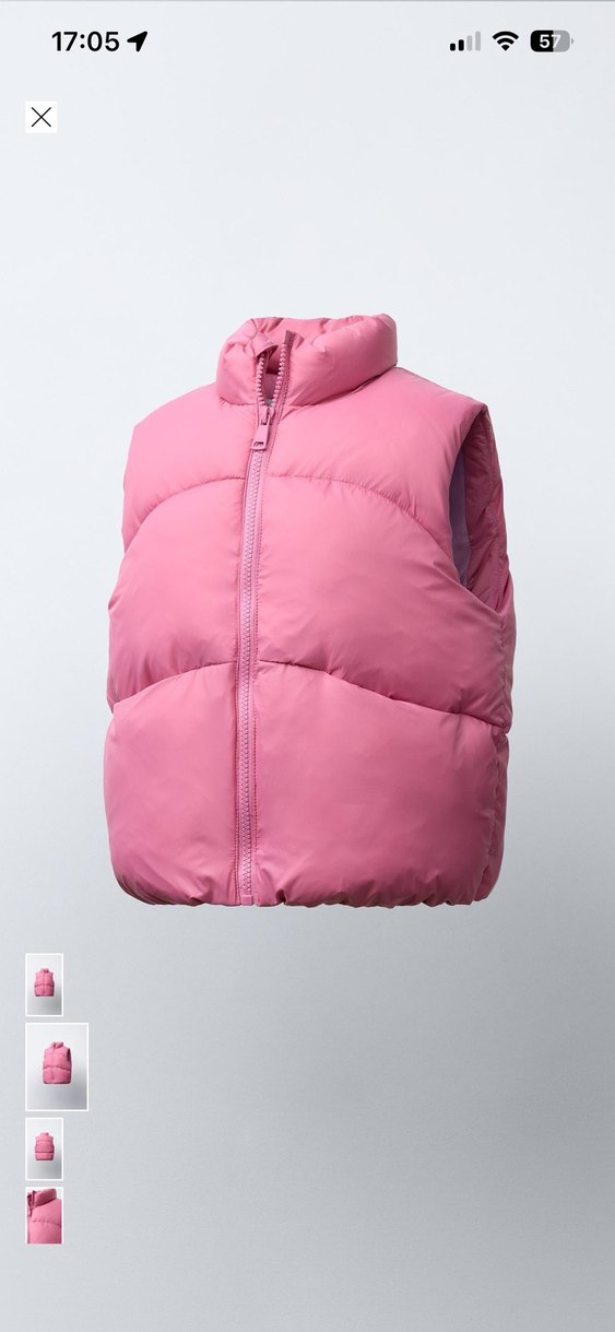 Pembe Kapitone Fermuarlı kıs çocuk Yelek - Görsel 4