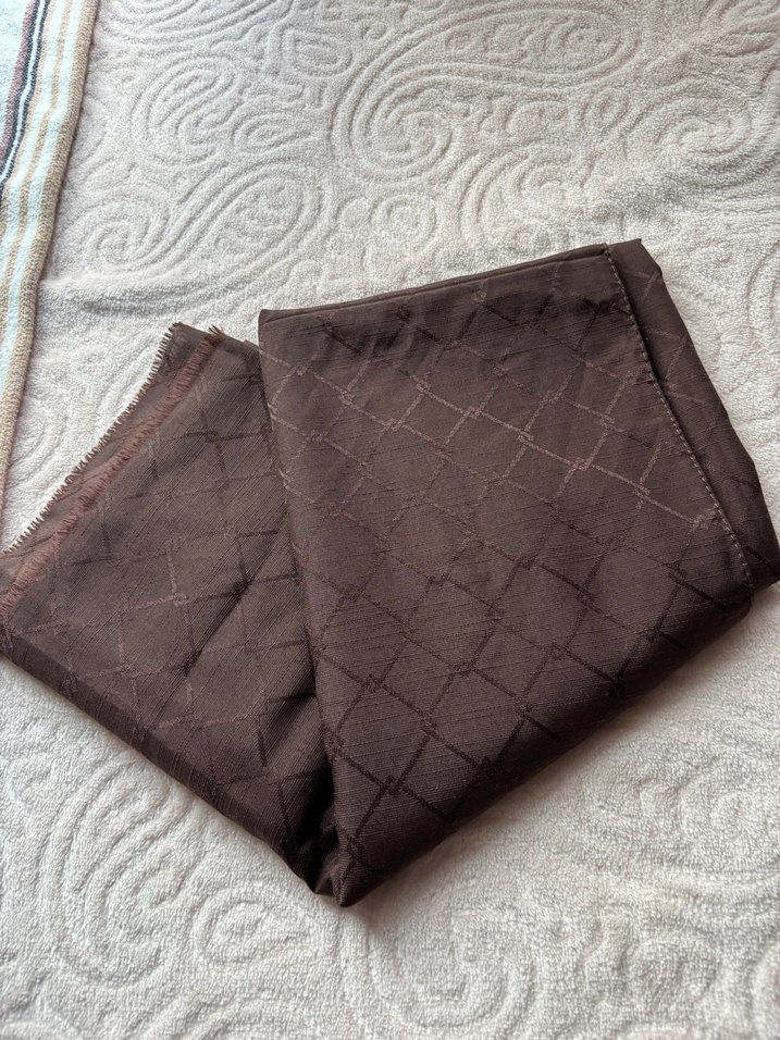 Drapeli Kahverengi Kadın Şal - Görsel 2