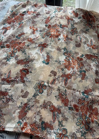 Bohem Tarzı Kahverengi Desenli Şal - Görsel 2