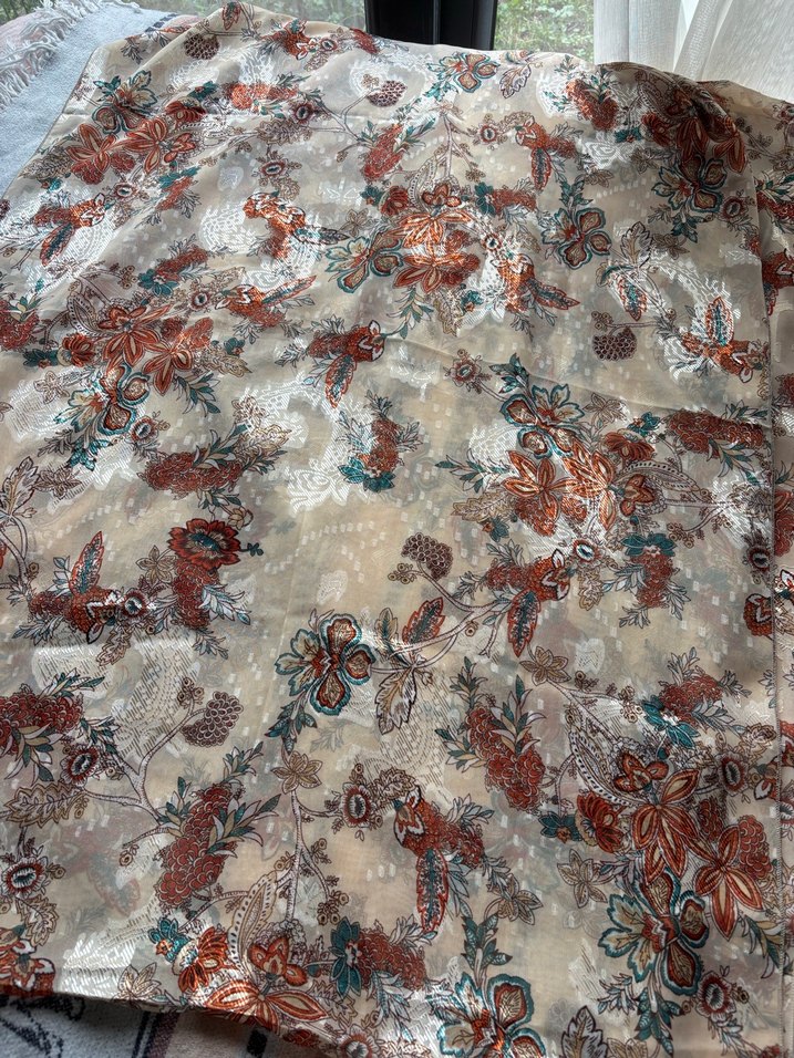 Bohem Tarzı Kahverengi Desenli Şal - Görsel 2