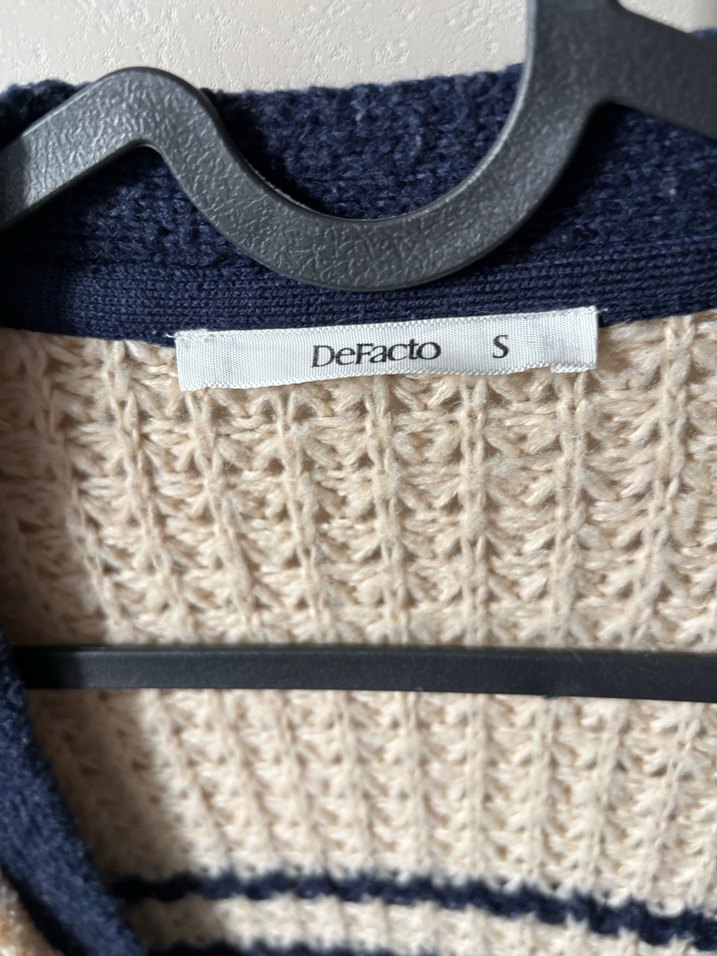 Bohem Tarzı Boğazlı Çizgili Kadın hırka - Görsel 2