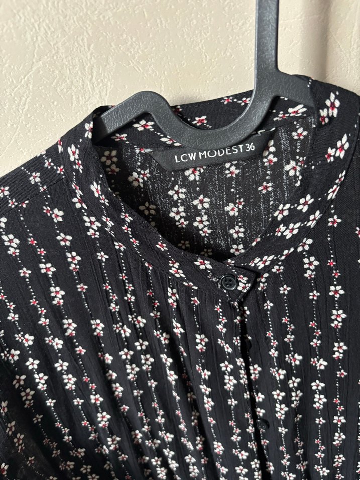 Piliseli Siyah Desenli tunik - Görsel 2