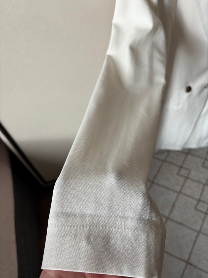 Kadın Beyaz uzun Kollu İpek Blazer Ceket - Görsel 2