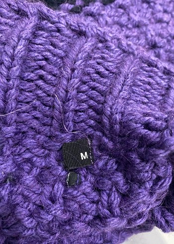 Mor Renkli Salaş Örgü Kadın Kazak - Görsel 6