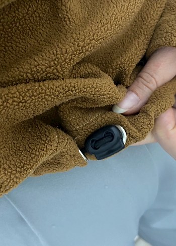 Kahverengi Beli Lastikli Fermuarlı Kadın Sweatshirt - Görsel 4