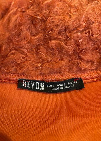 Kiremit rengi Peluş Salaş Kadın Ceket - Görsel 6