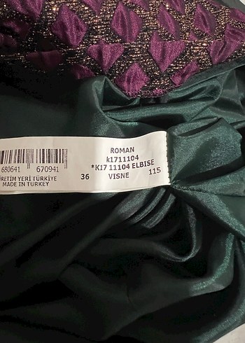 Roman Marka Roman marka Bordo Deri Detaylı Elbise