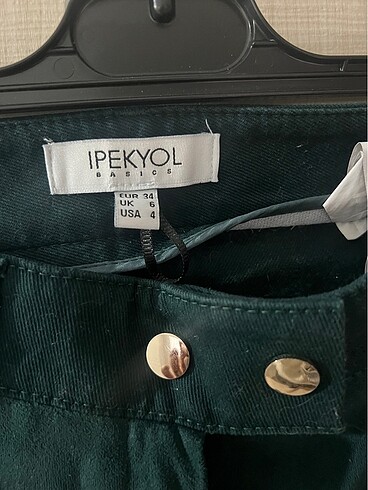 34 Beden Zümrüt yeşili süet İpekyol pantolon