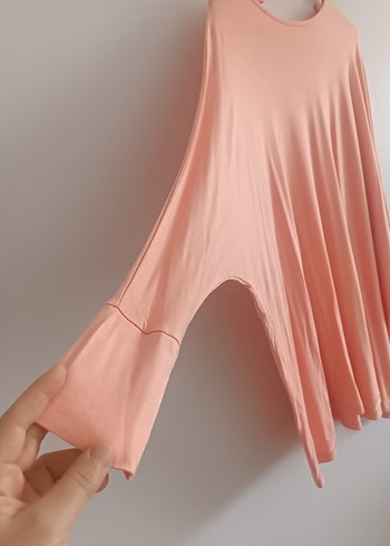 Organicera Pembe Uzun Kollu Salaş Tunik