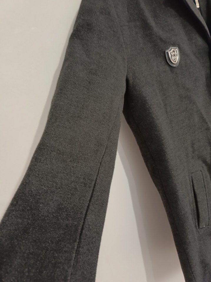 Gri Düğmeli Erkek çocuk kaban - Görsel 3