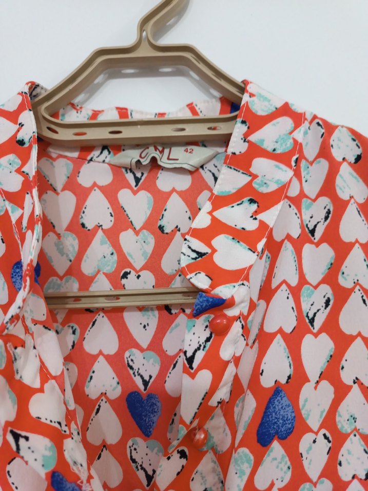 Renkli Bağlama Desenli Uzun Kollu Kadın Tunik - Görsel 2