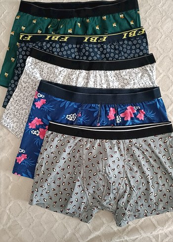 Çok Renkli Desenli Boxer Seti