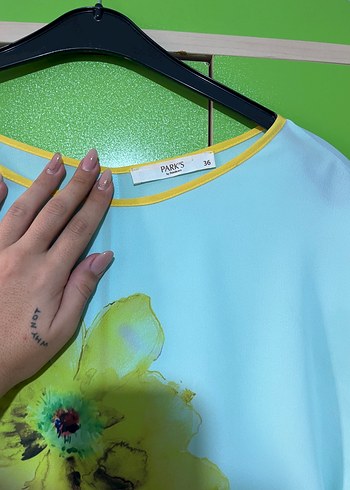 Park Bravo Sarı Çiçek Desenli Transparan Mini Bluz