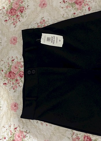 xl Beden siyah Renk Lacivert Kumaş Düğmeli Kadın Pantolon
